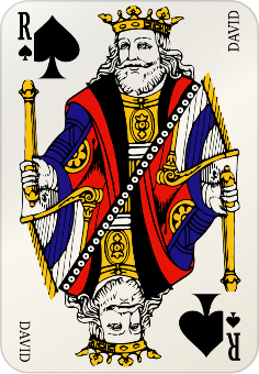 Le roi de pique du jeu Classique, figure traditionnelle en tête-bêche